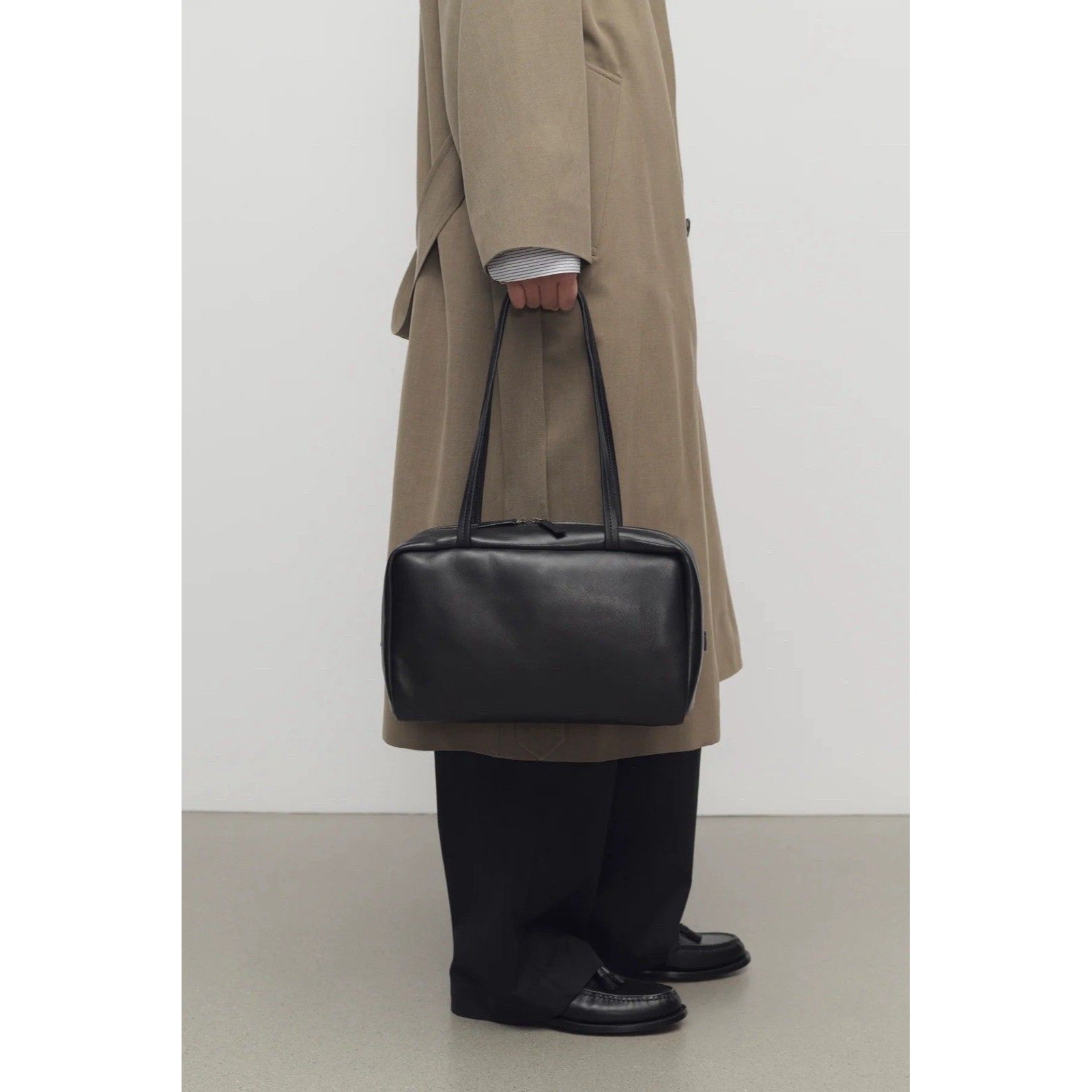 The Row Astra Black Leather Bowling Bag Msrp $2450
